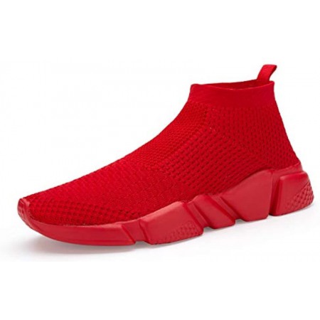 Womens Walking Shoes Mens Slip-On Sneakers Breathable Lightweight Athletic Running Shoes Red