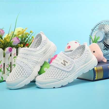 Summer Students New Children's Mesh Shoes Boys' Single Mesh Sports Shoes Girls' Breathable White